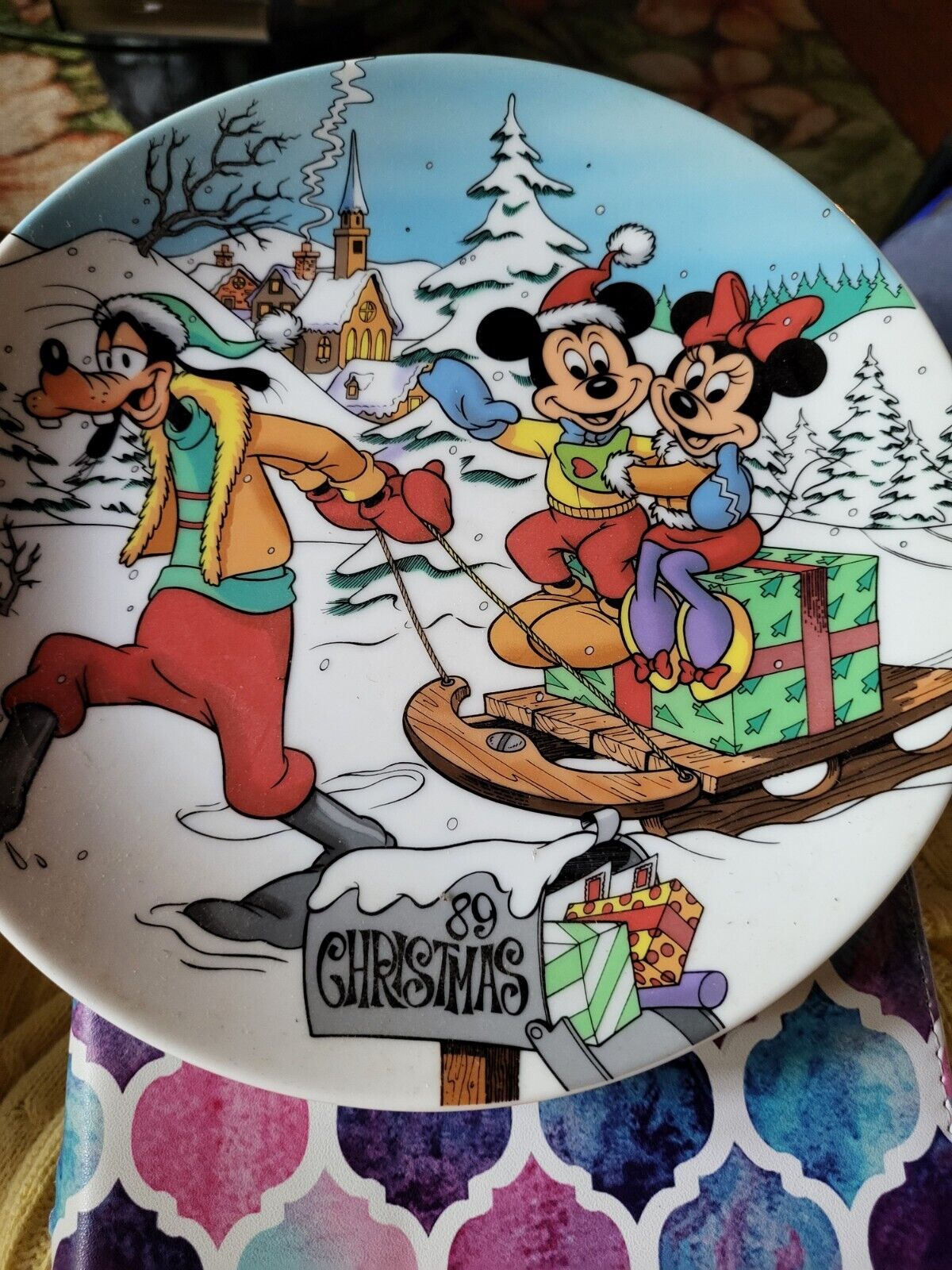 1989 Vintage Walt Disney The Sleigh Ride LE Collectors Plate