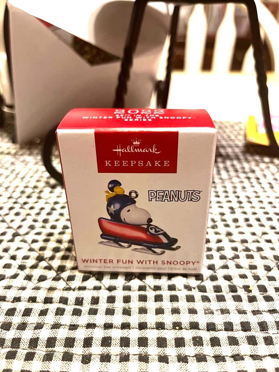 HALLMARK WINTER FUN WITH SNOOPY #25 SERIES 2022 CHRISTMAS ORNAMENTS BOBSLED