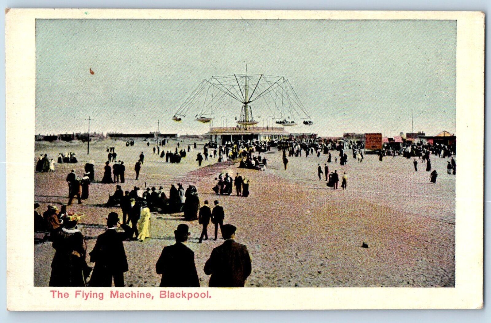 Lancashire England Postcard The Flying Machine Blackpool Amusement Ride c1910