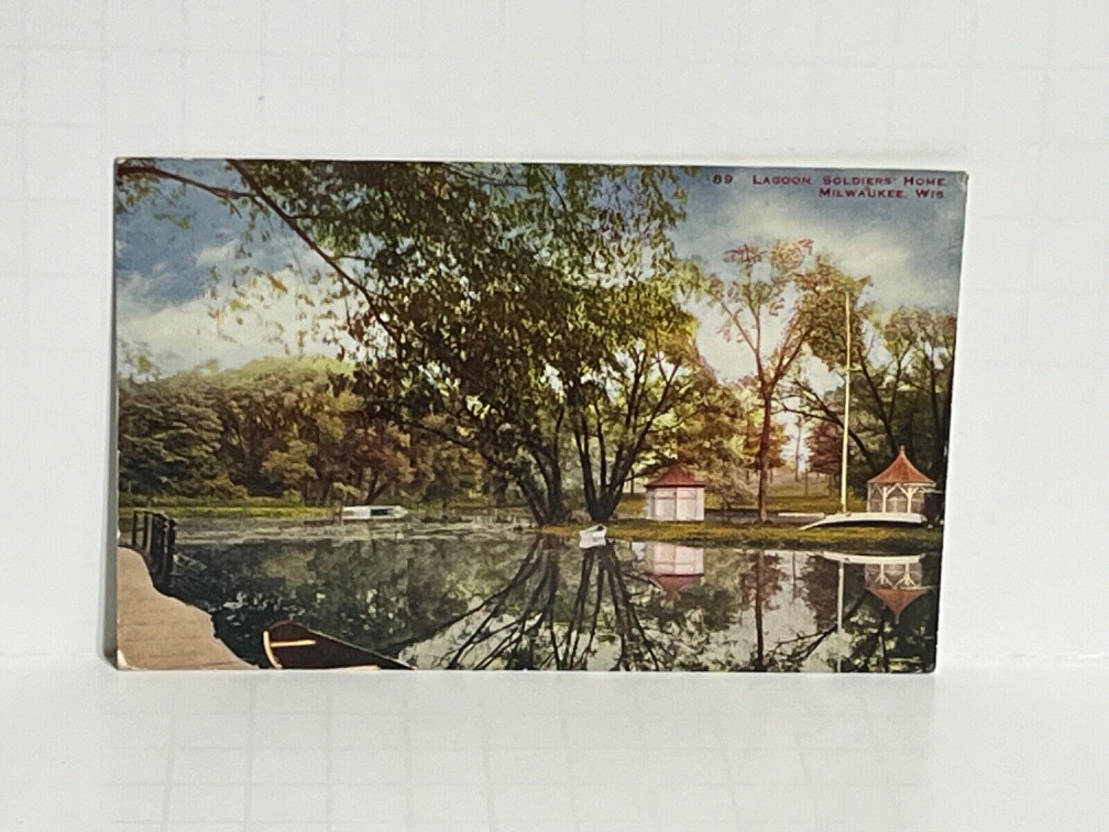 Postcard Lagoon Soldiers Home Milwaukee Wisconsin WI A66