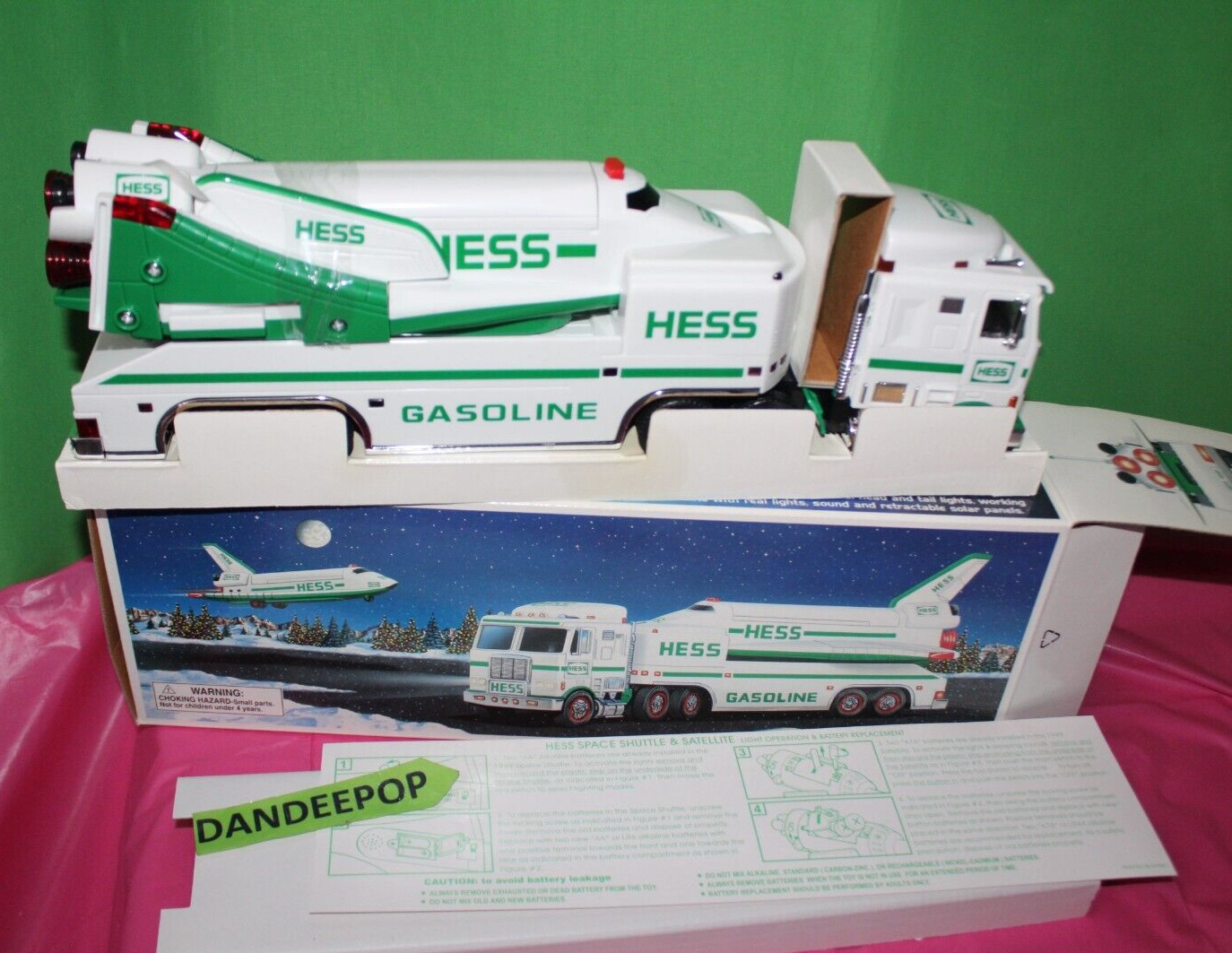 Hess Gas Toy Tanker Truck With Satellite Space Shuttle 1999 In Box Full Size