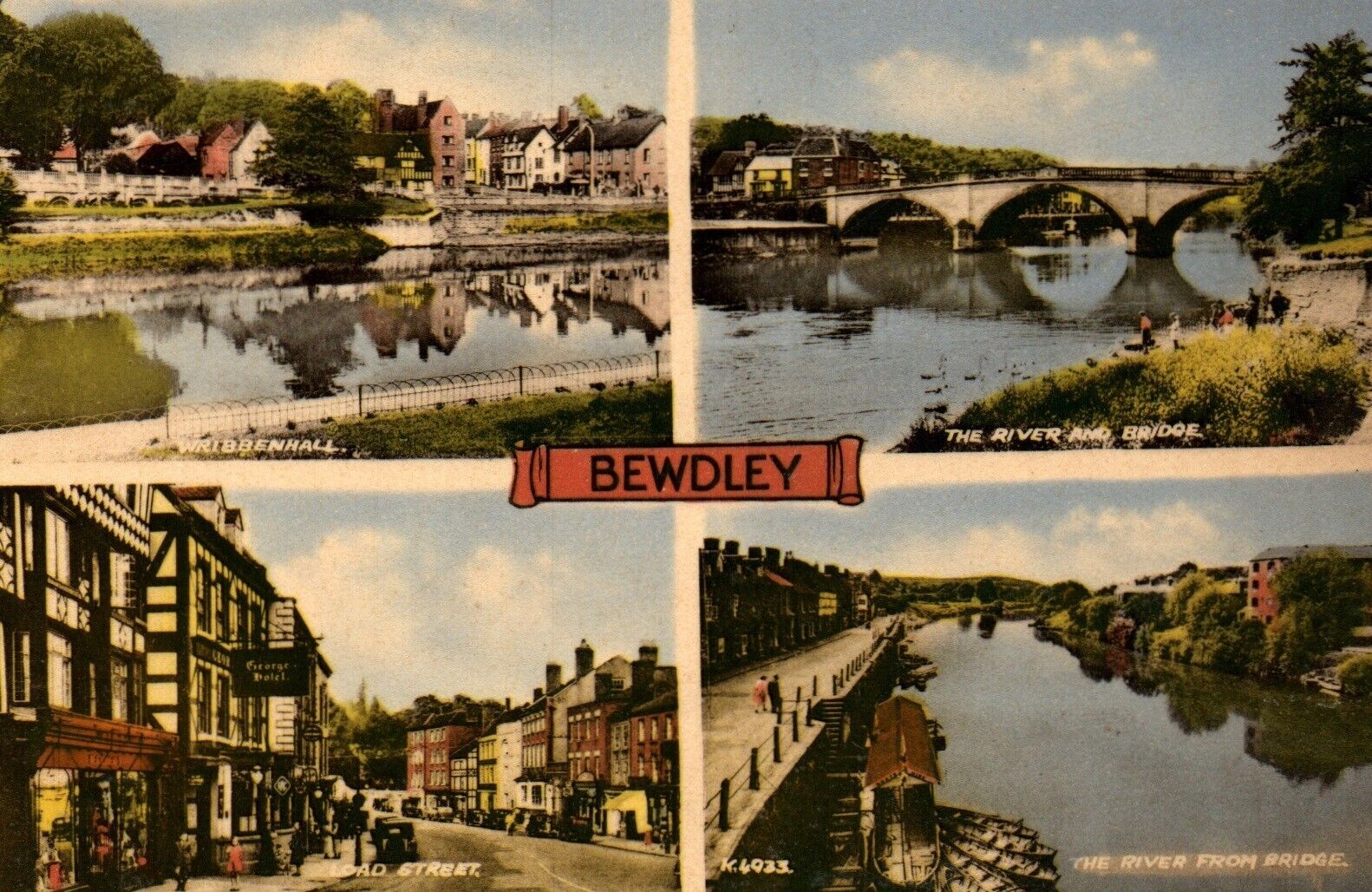 Vintage Postcard of Bewdley, River Severn, Bridge. Worcestershire c1950, RPPC