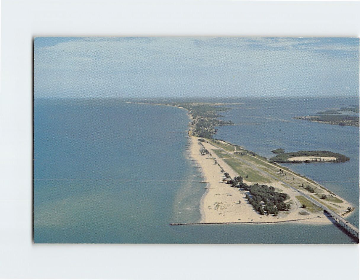 Postcard Aerial View Of Beautiful Coquina Beach Looking North, Florida
