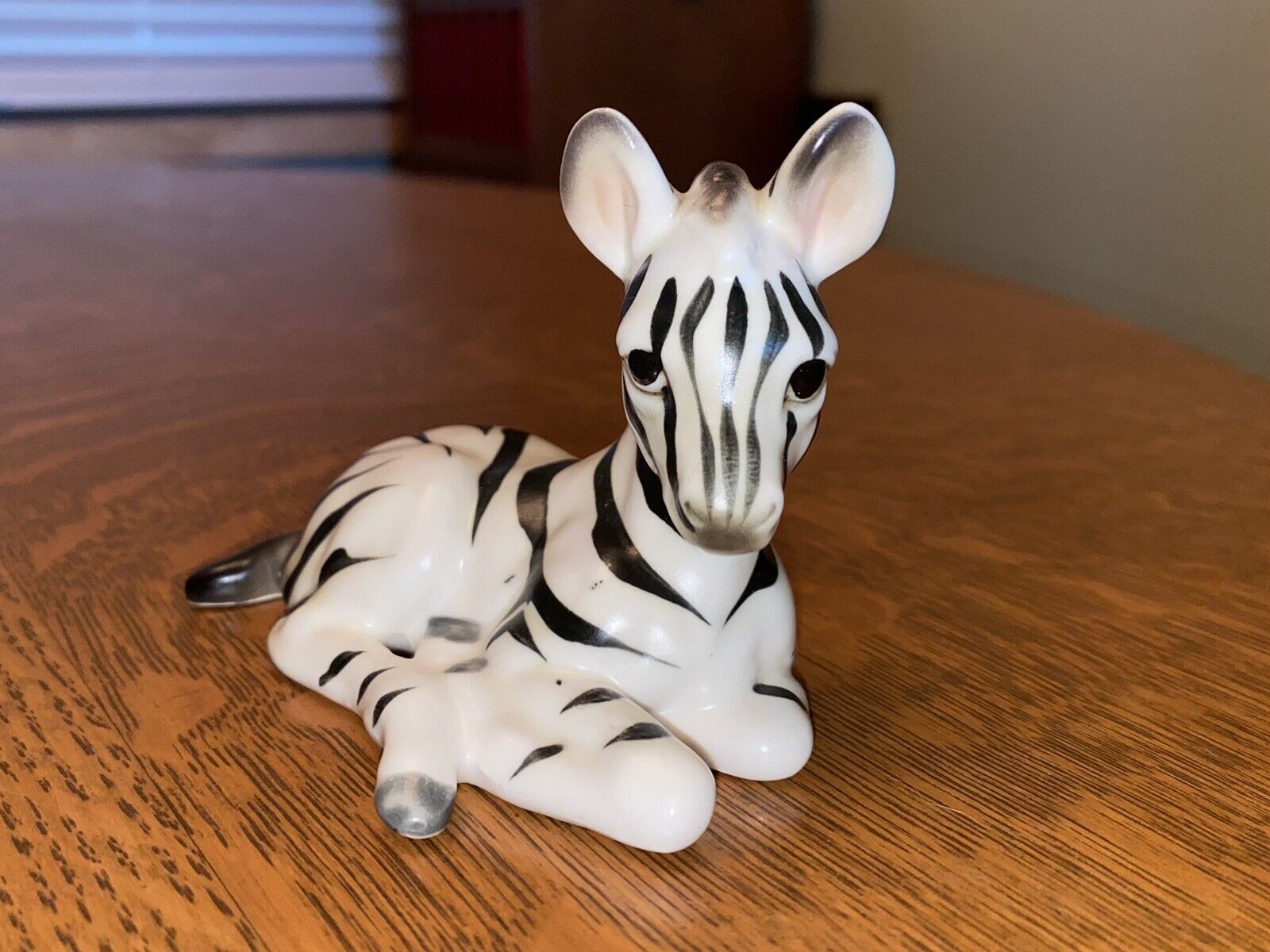 Vintage Mid Century Zebra Figurine Ceramic Art Pottery Sculpture Lefton