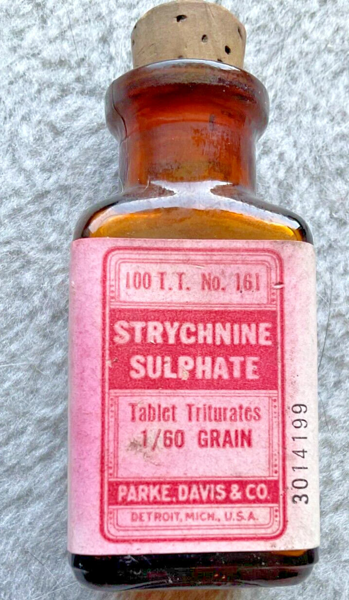 pharmacy antique collectibles. Strychnine Sulphate tablets