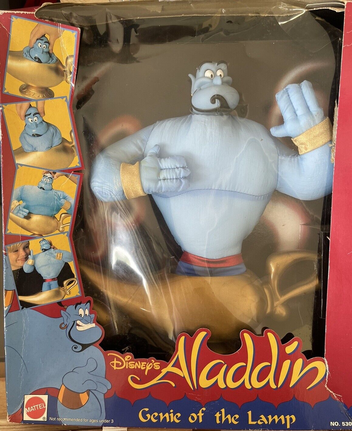 Vintage Disney Aladdin Genie of the Lamp Plush Toy 1992 Mattel Arco Toys R Us