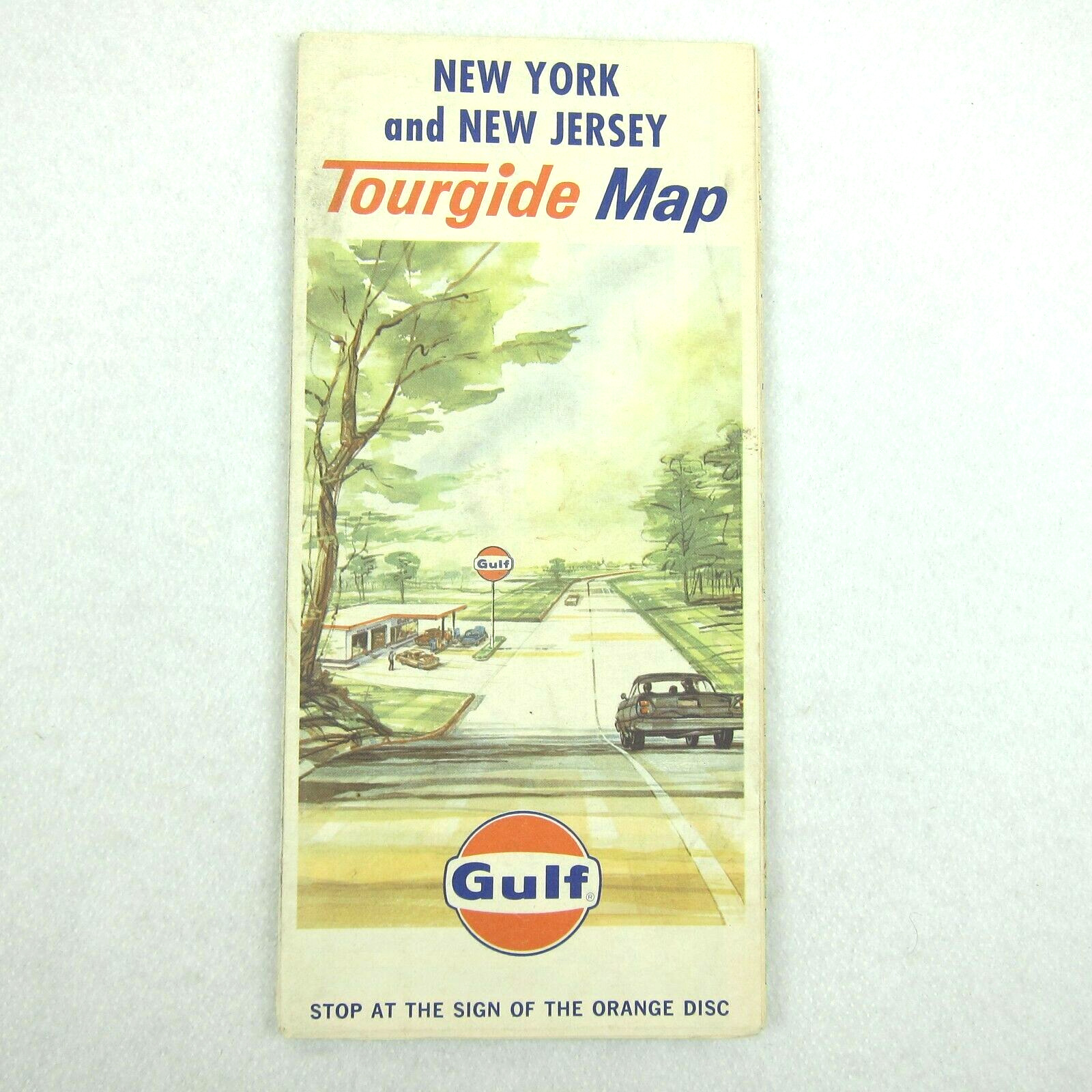Vintage 1965 Gulf New York & New Jersey Road Map with Long Island