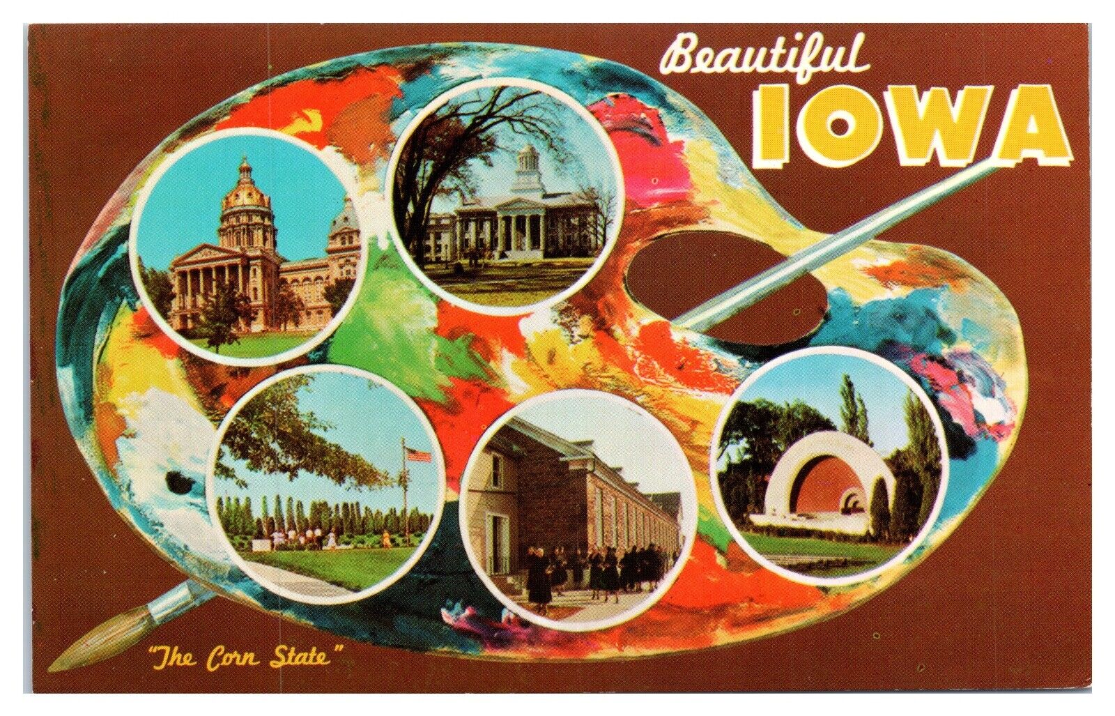 Postcard - Multi-View Of Beautiful Iowa The Corn State IA Painters Palette