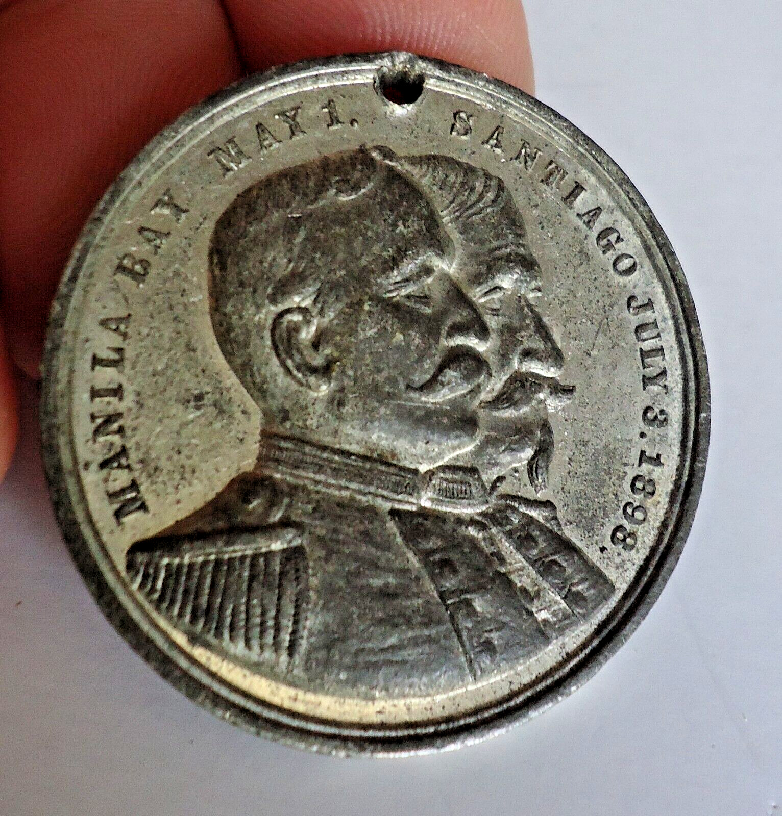 1898 Admiral George Dewey Manila Bay May 1 Santiago July 3 Commemorative Medal