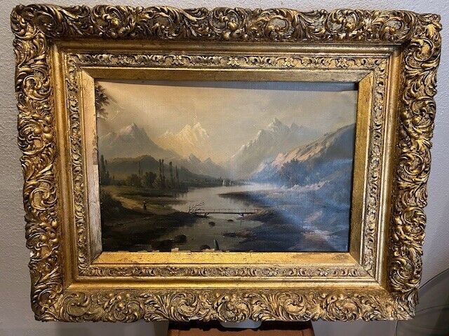 Antique Painting in gold guilded antique frame, 30\
