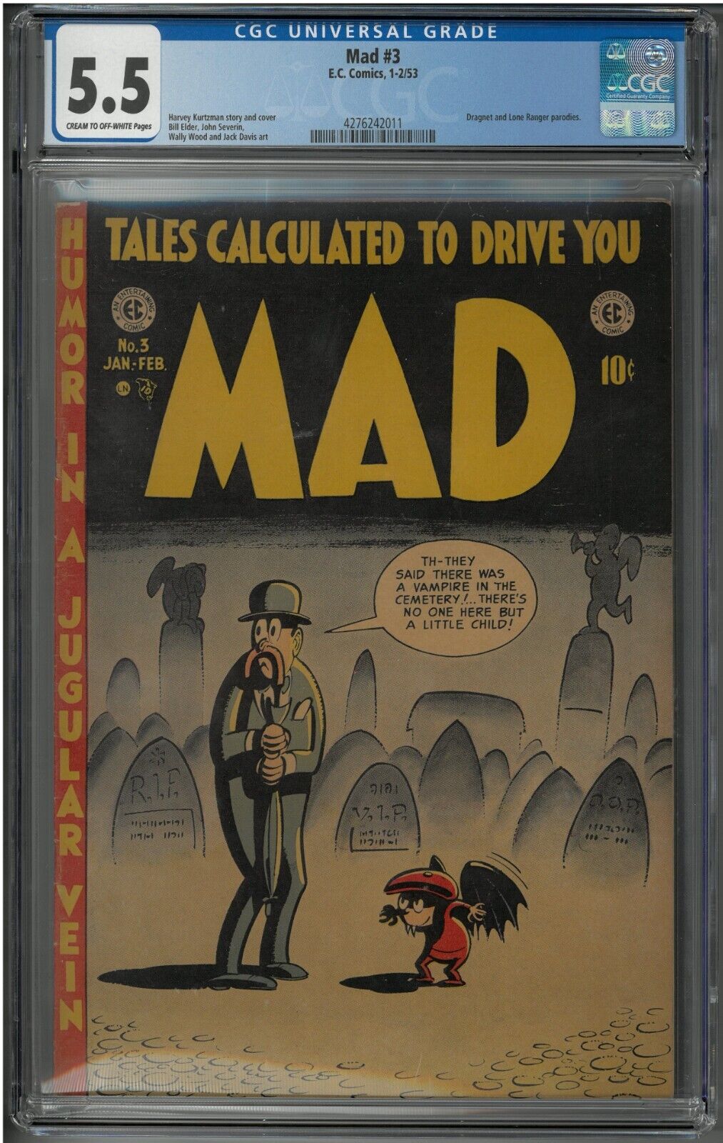 MAD #3 CGC Graded 5.5 EC Comics 1953 Pre Mad Magazine