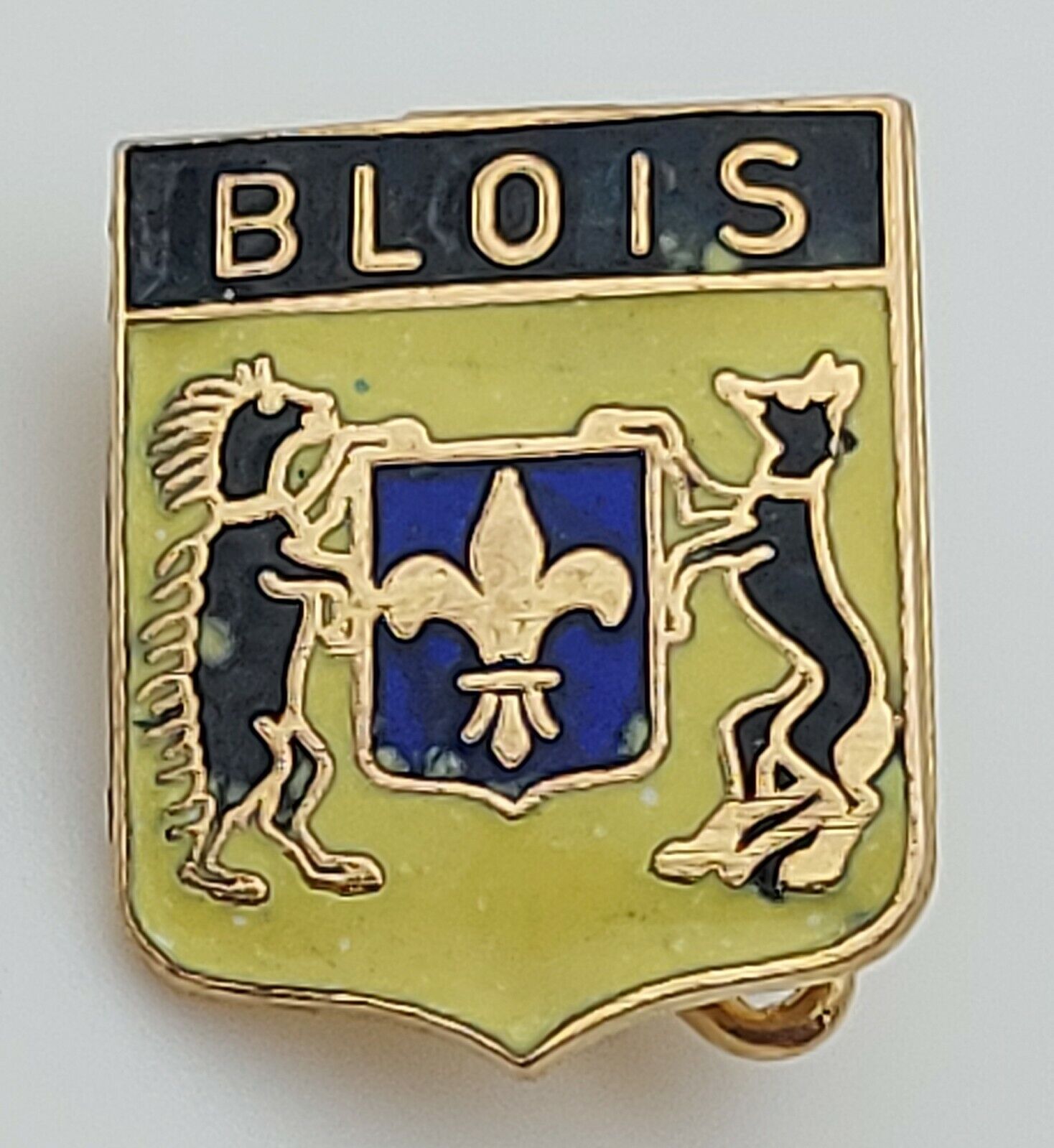BLOIS - France coat of arms, old vintage metal pin badge lapel 