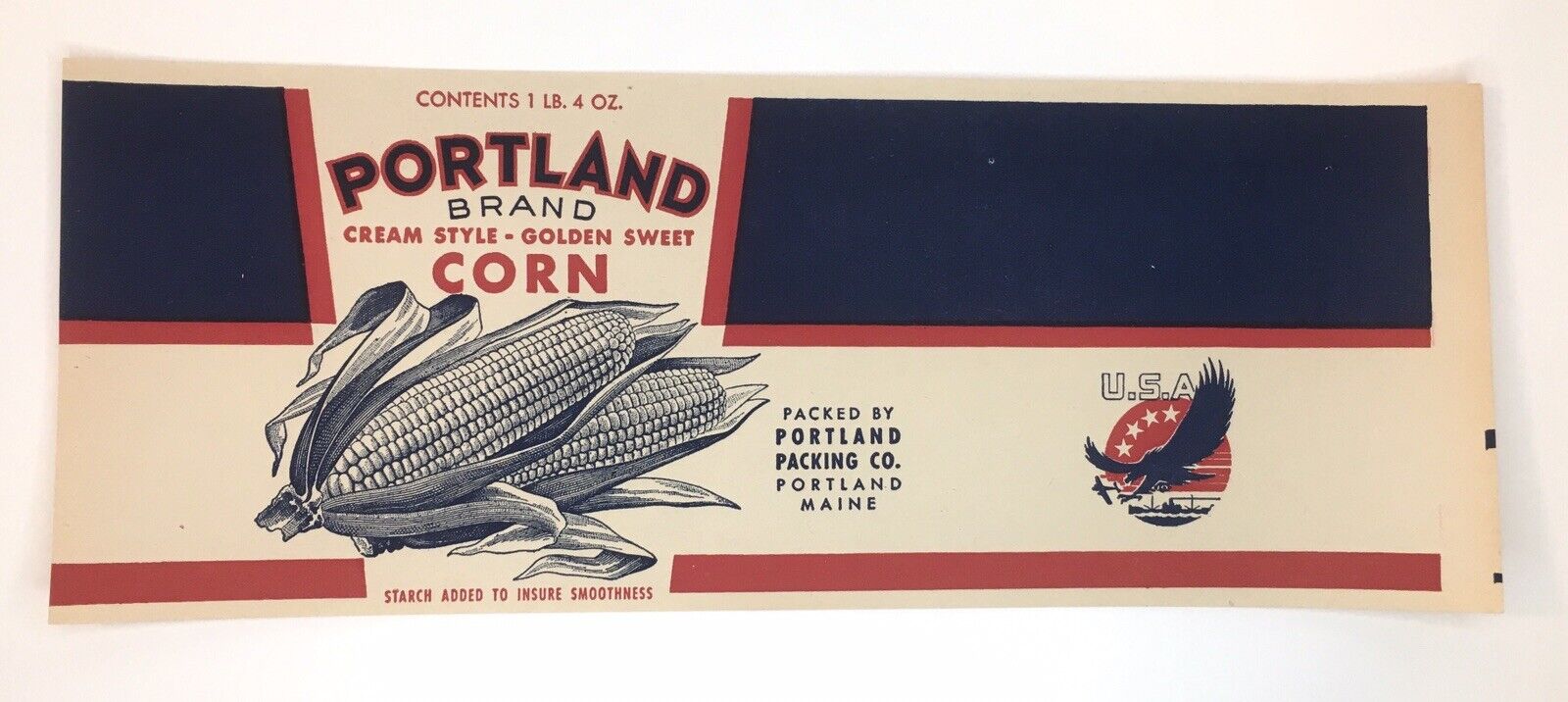 Vtg Portland Brand Cream Corn Can Label WWII Eagle Emblem Maine USA Lot Of 5