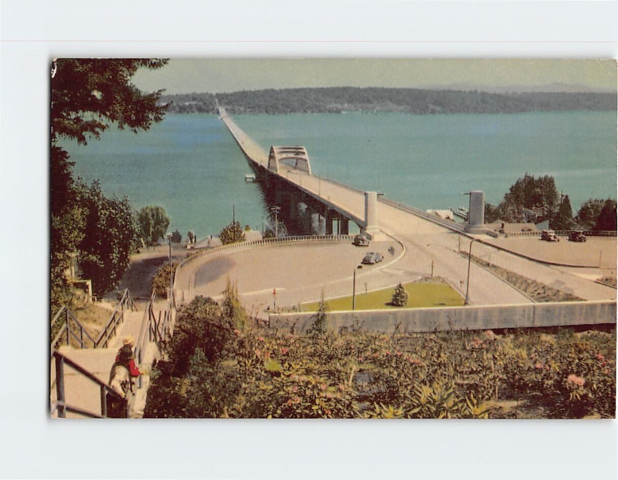 Postcard Lake Washington Bridge Seattle Washington USA