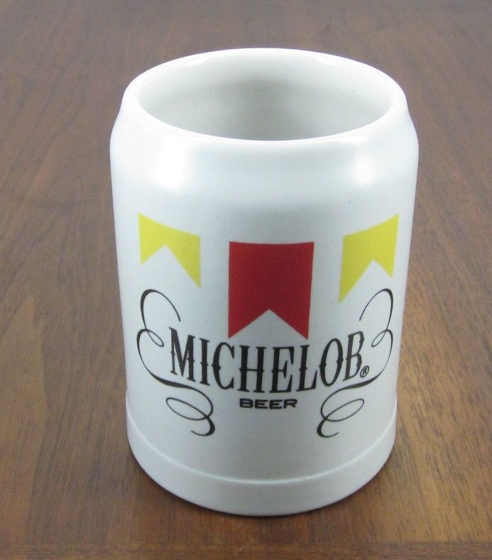 Michelob Beer Ceramic Stein/Mug Ceramarte Beige Heavy Nice Excellent 26 oz 