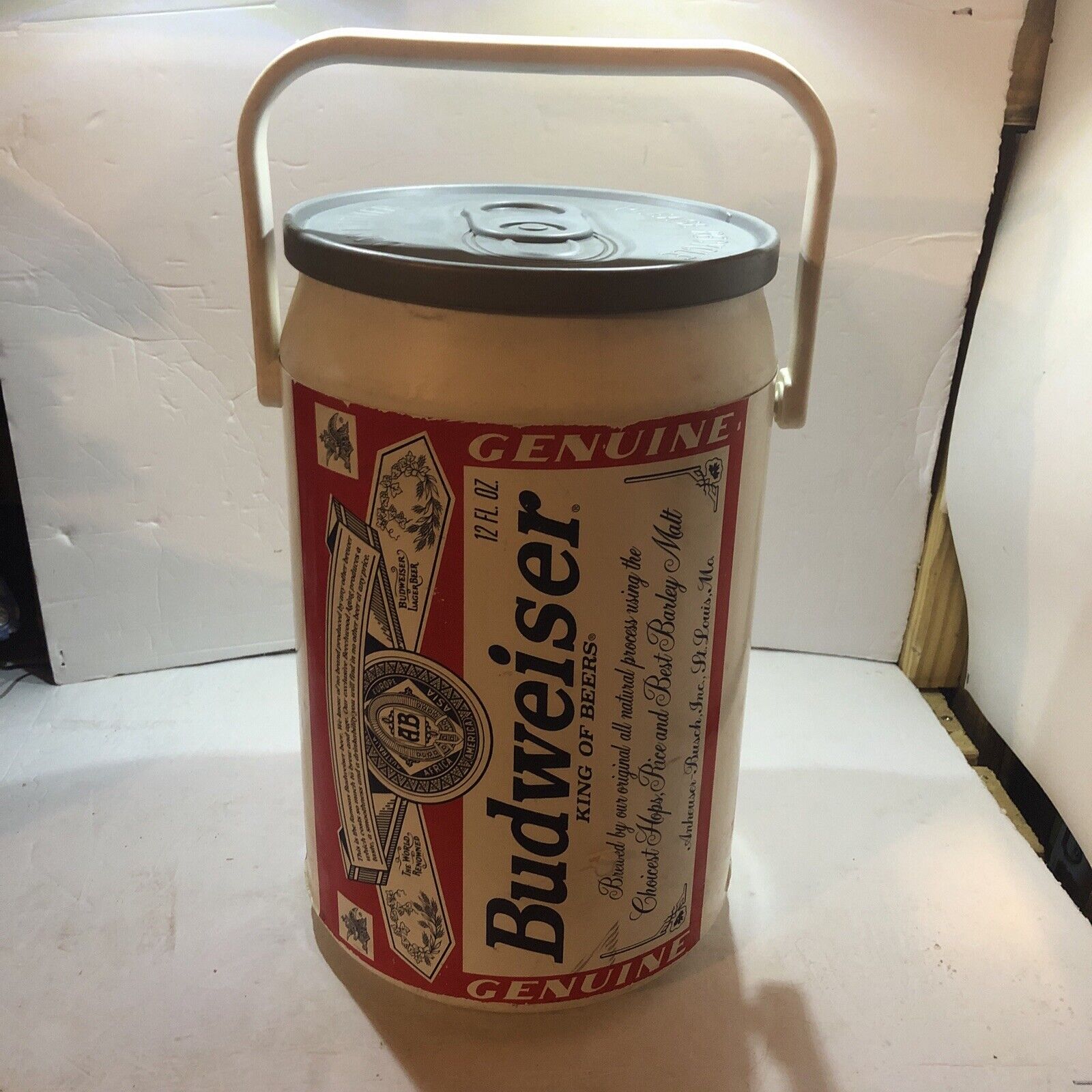 Large Vintage Budweiser Beer Can Kooler Kraft 13.5\