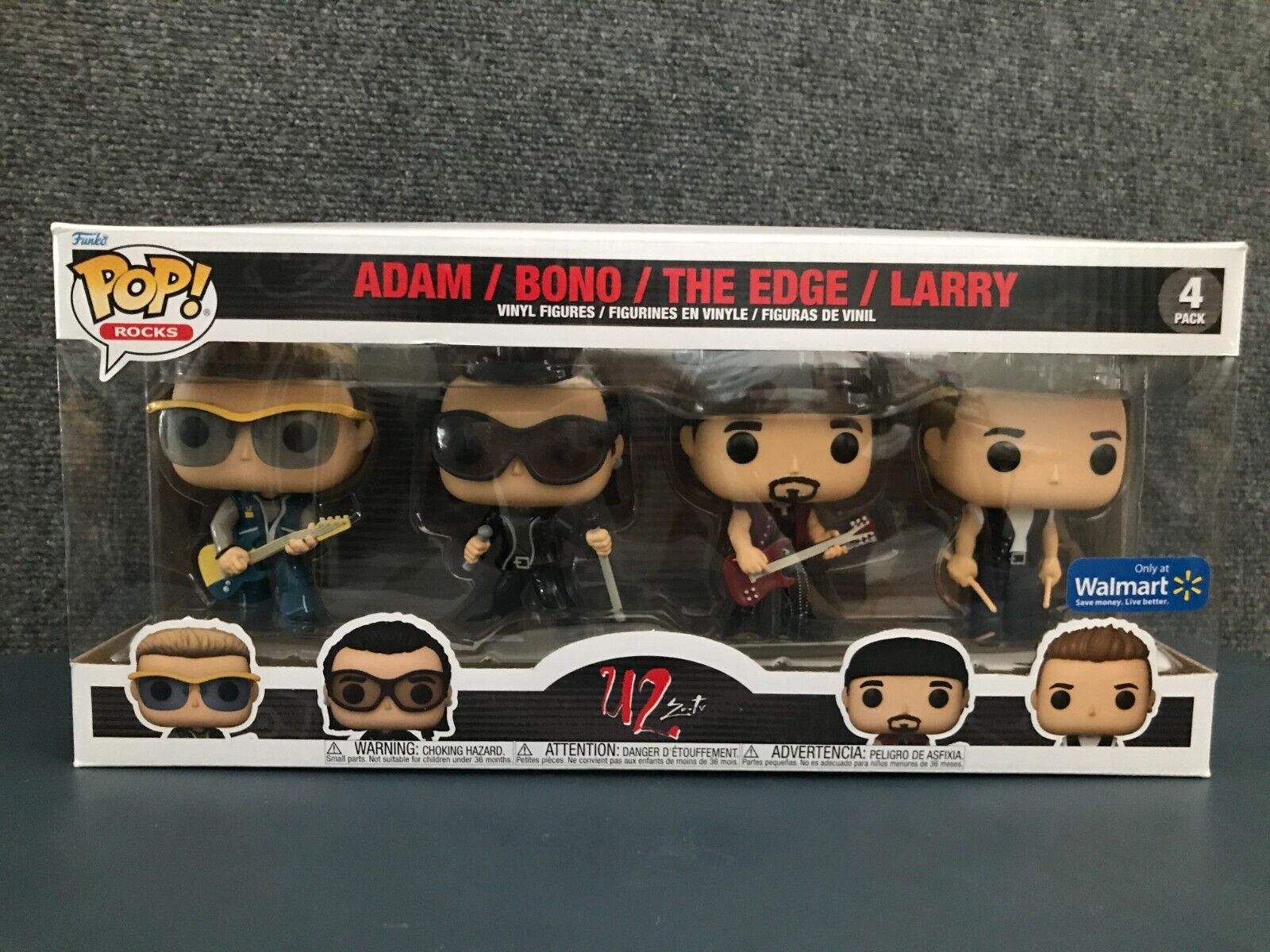 Funko Pop U2 Zoo TV 4-Pack (Adam/Bono/The Edge/Larry) Exclusive New In Box
