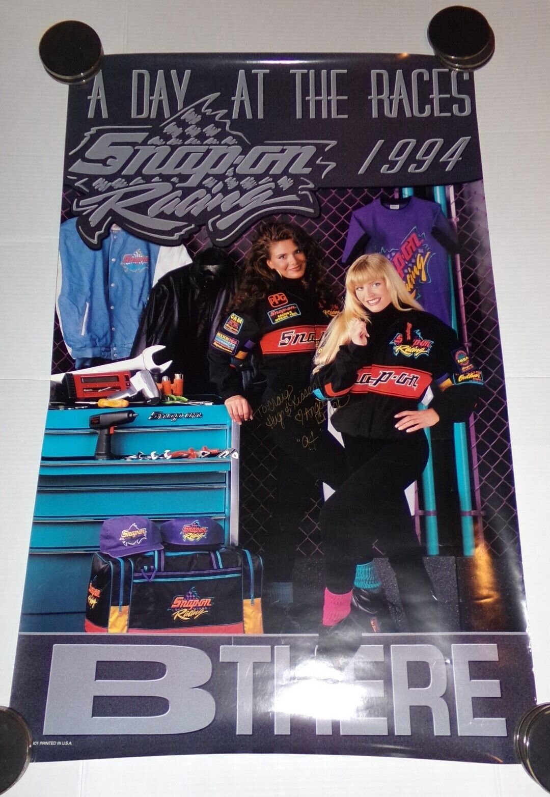 RARE 1994 SNAP-ON RACING TOOL SIGNED A DAY AT THE RACE NASCAR POSTER