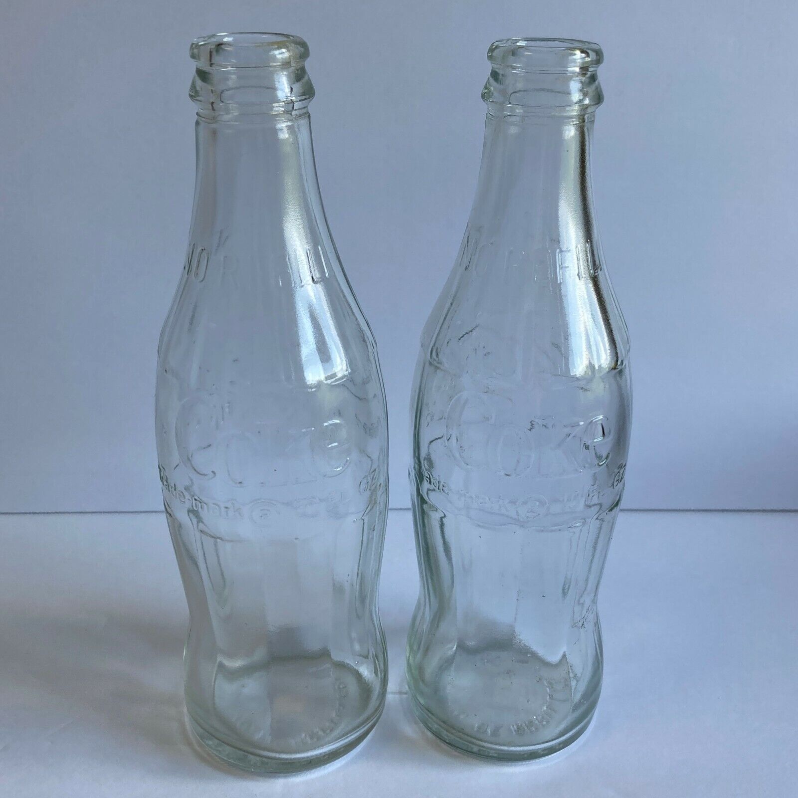 Vintage Set of Coca Cola Glass Bottles 76-77