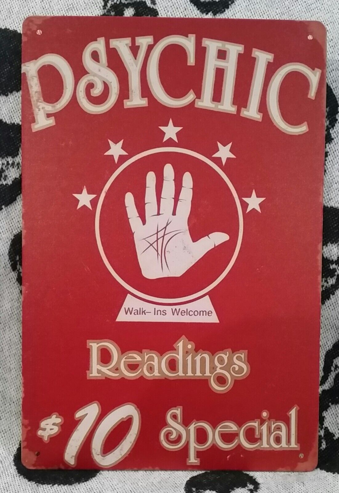 PSYCHIC READINGS  $10 Special Crystal Ball  Metal Sign  Retro Style  New Occult