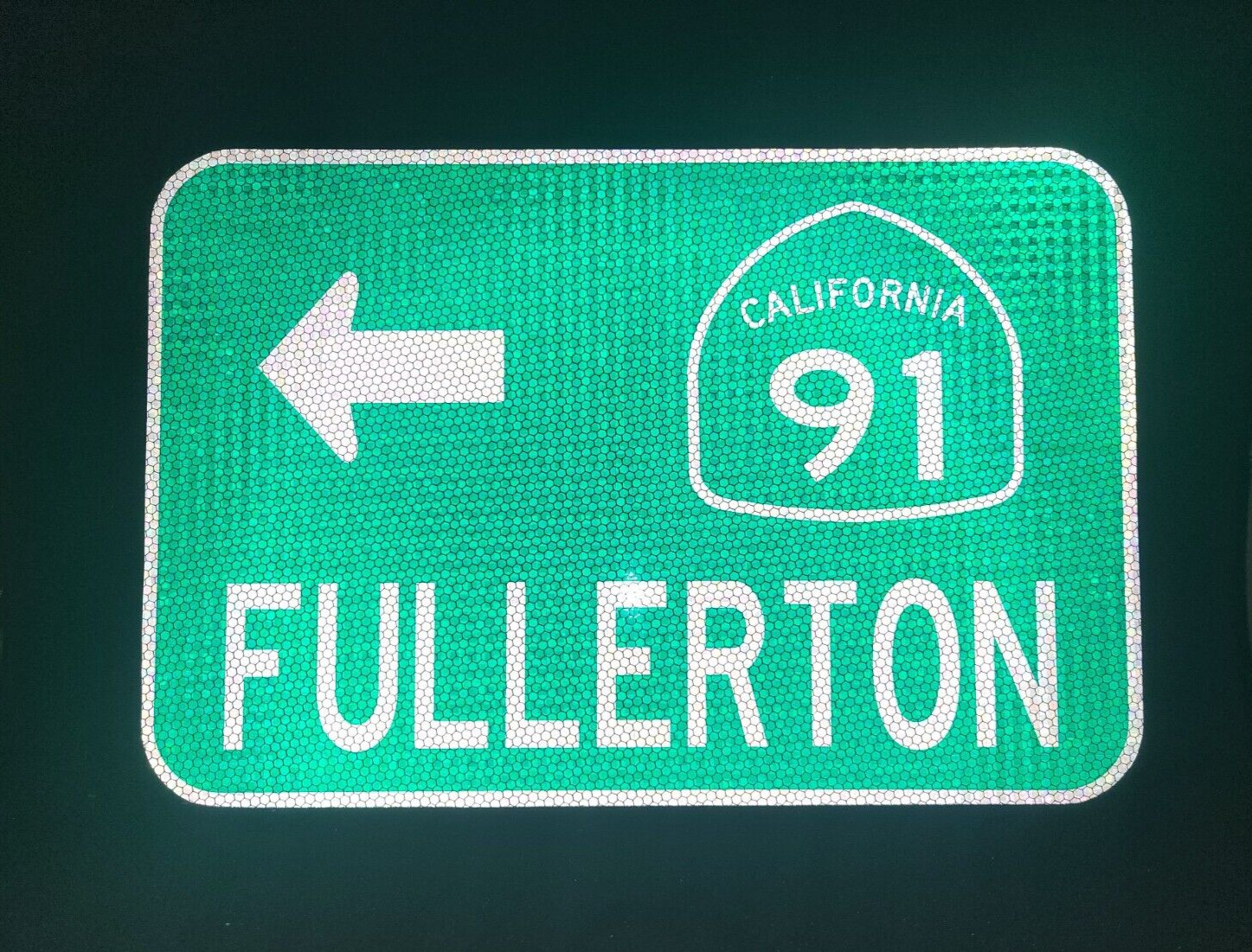 FULLERTON, California Hwy 91 route road sign 18