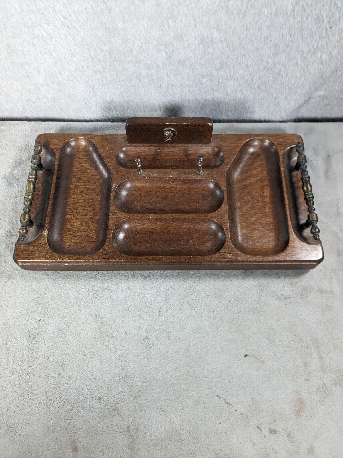 Vintage Swank Japan Wooden Valet, Entryway Catchall, Keys, Jewelry, Coin Tray