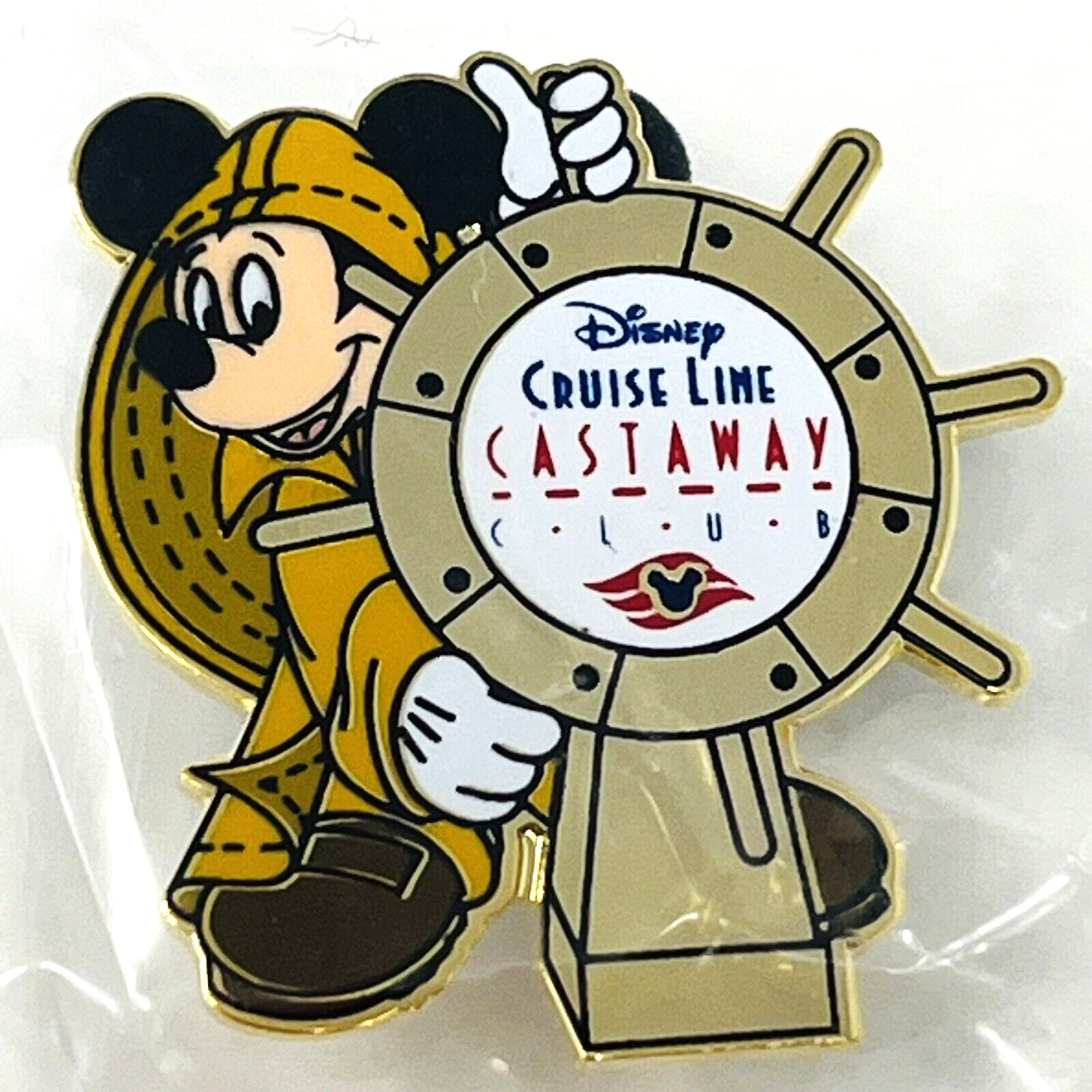 Disney Cruise Line Pin Castaway Club DCL Logo Mickey Mouse Captain Wheel