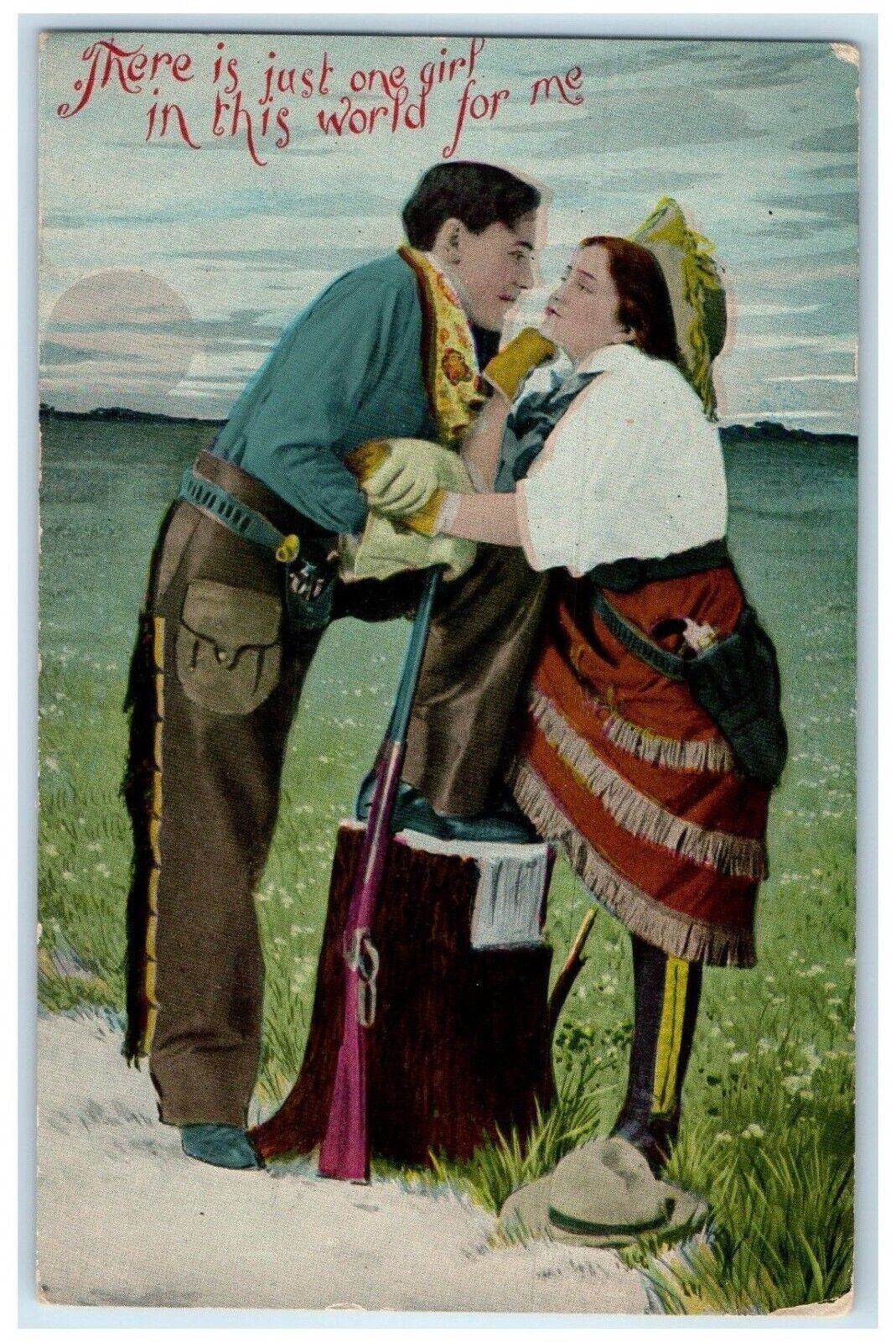 c1910's Couple Romance Weingarten Missouri MO Posted Antique Postcard
