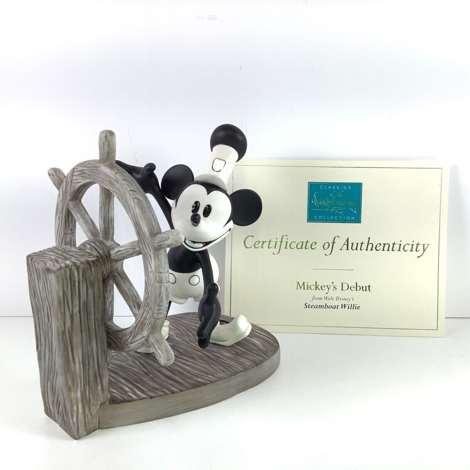 WDCC Mickey\'s Debut, Steamboat Willie 1028721 - 5 yr Anniv. Sculpture w/ COA