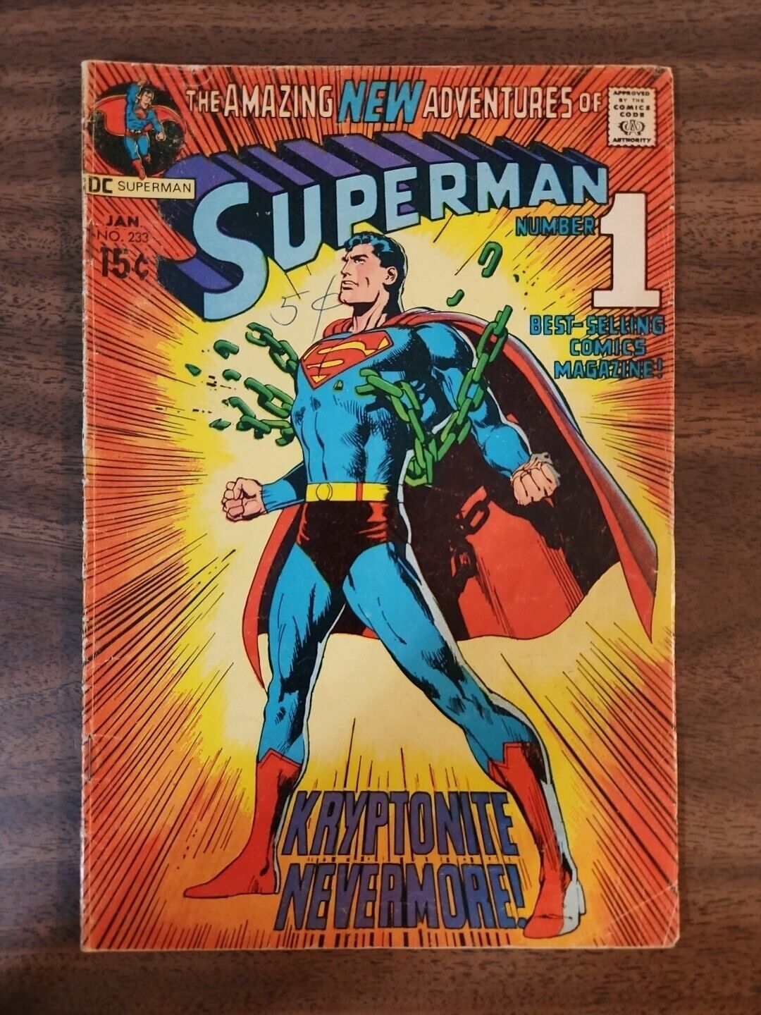 Superman #233 DC Comics 1971 Bronze Age Iconic Neal Adams Cover