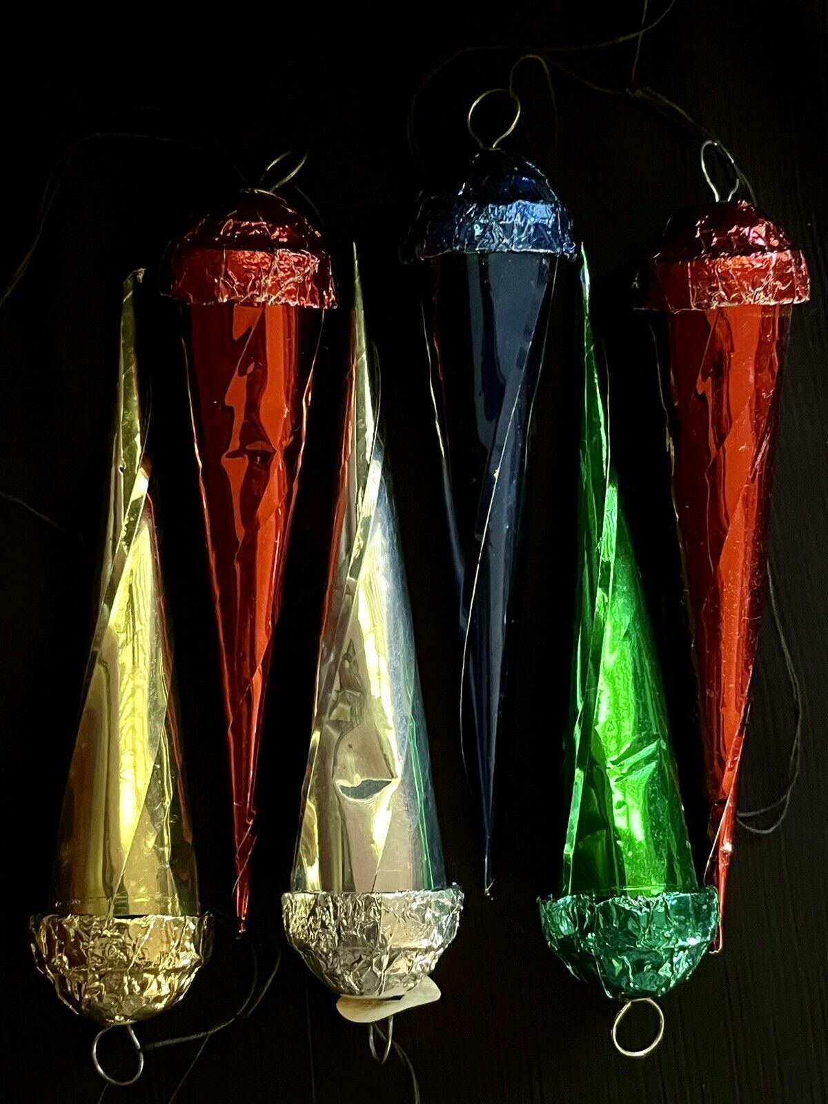 Vintage 1930’s Foil Cone Shaped Icicle Ornaments-6