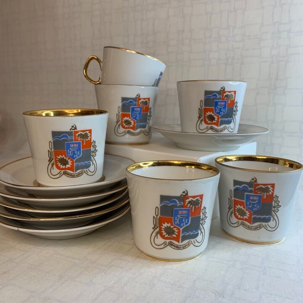 LFZ rare coffee cups with the coat of arms of Sochi