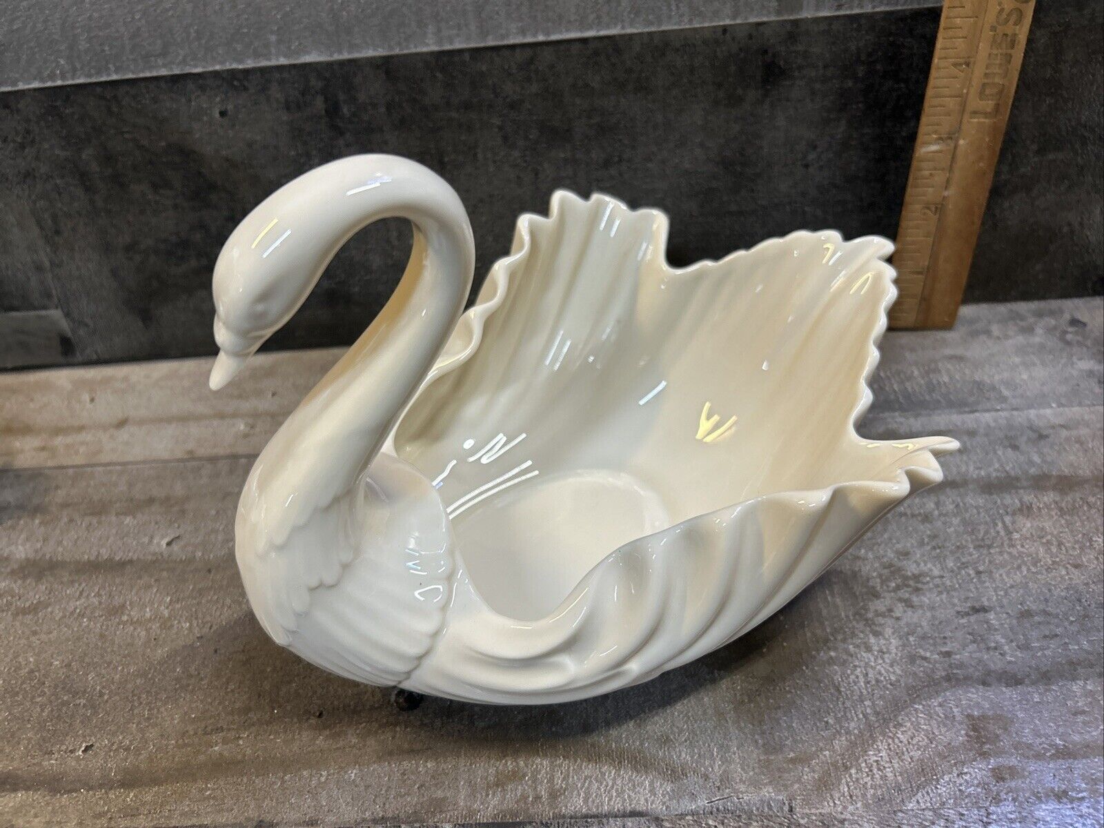 Vintage Lenox Large Porcelain Swan Centerpiece Bowl USA made