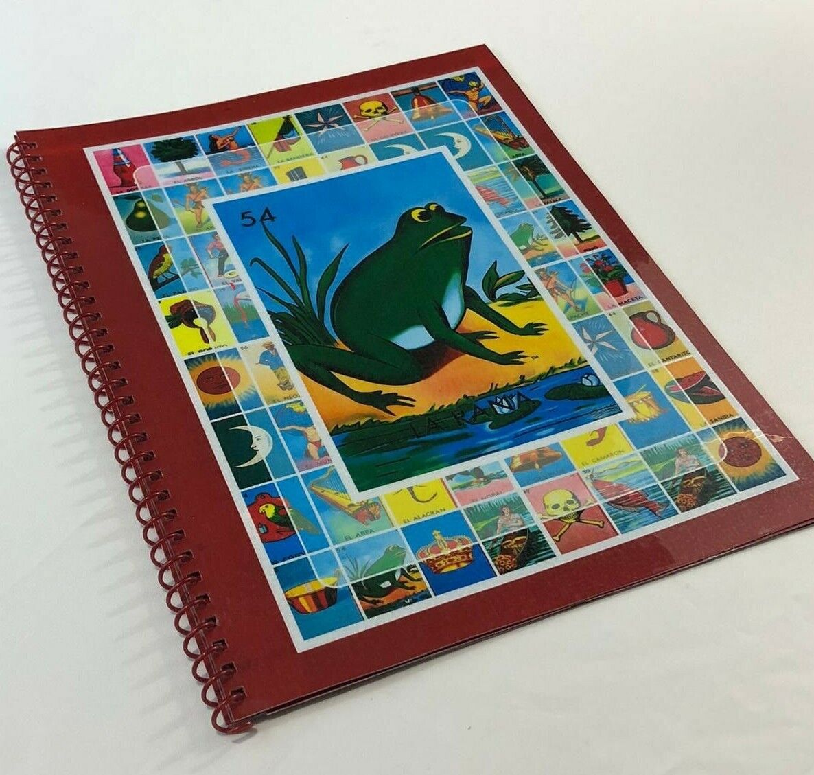 Notebook Mexican Loteria Bingo Chalupa Game:24 Boards  Laminated