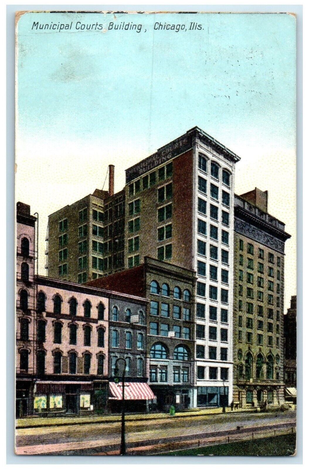 1911 Exterior View Municipal Courts Building Chicago Illinois Vintage Postcard