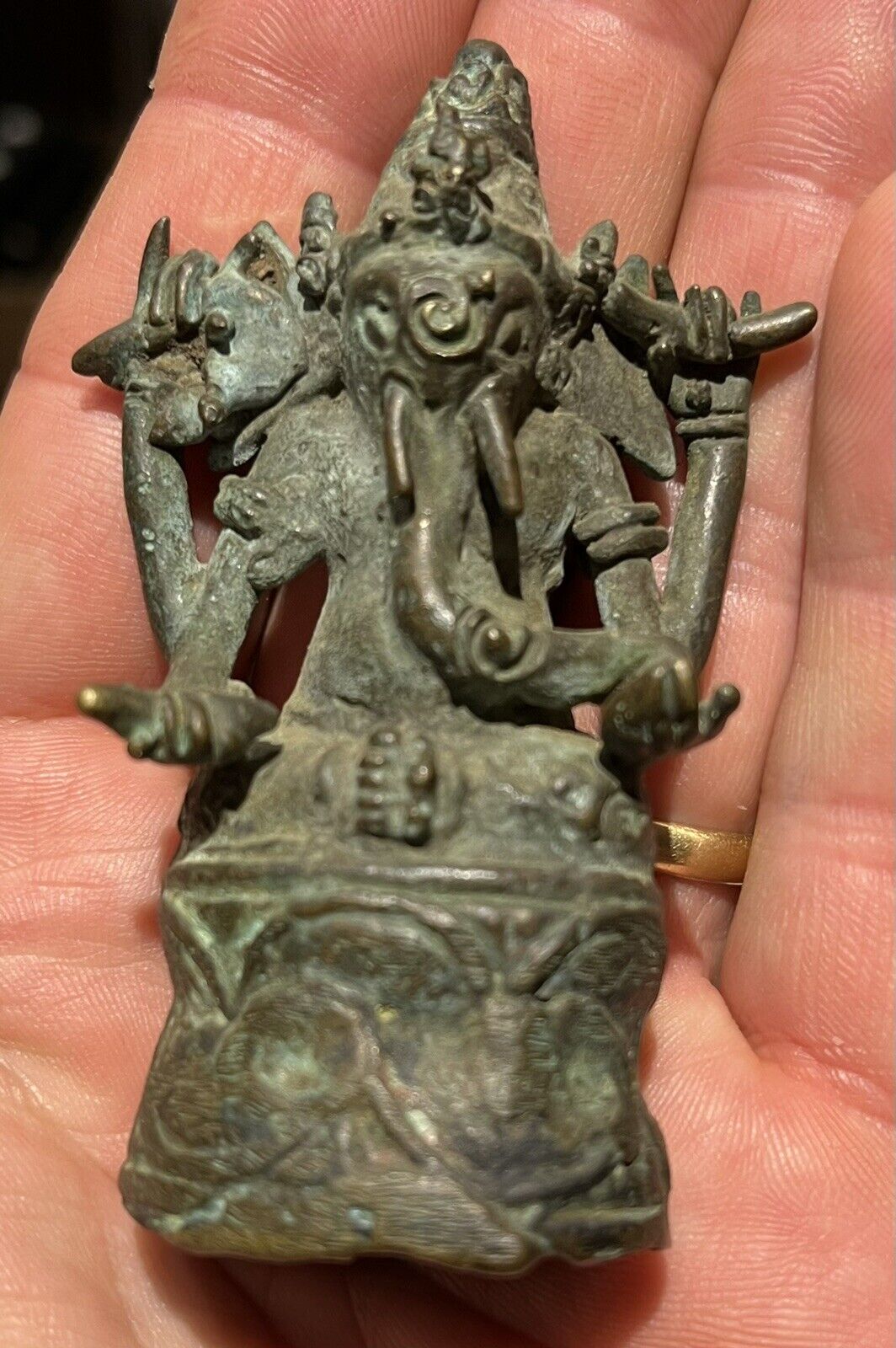 Antique Bronze Ganesh Ganesha Elephant Hindu Hinduism God Statue Figure
