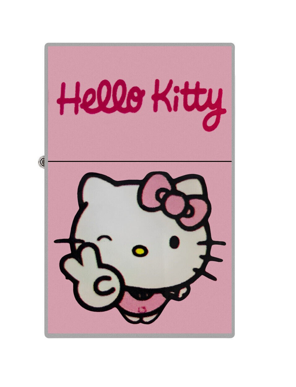 Pink Metal Lighter Soft Jet Flame Cigarete Pipe Hello Kitty Lovers Fits in Bag