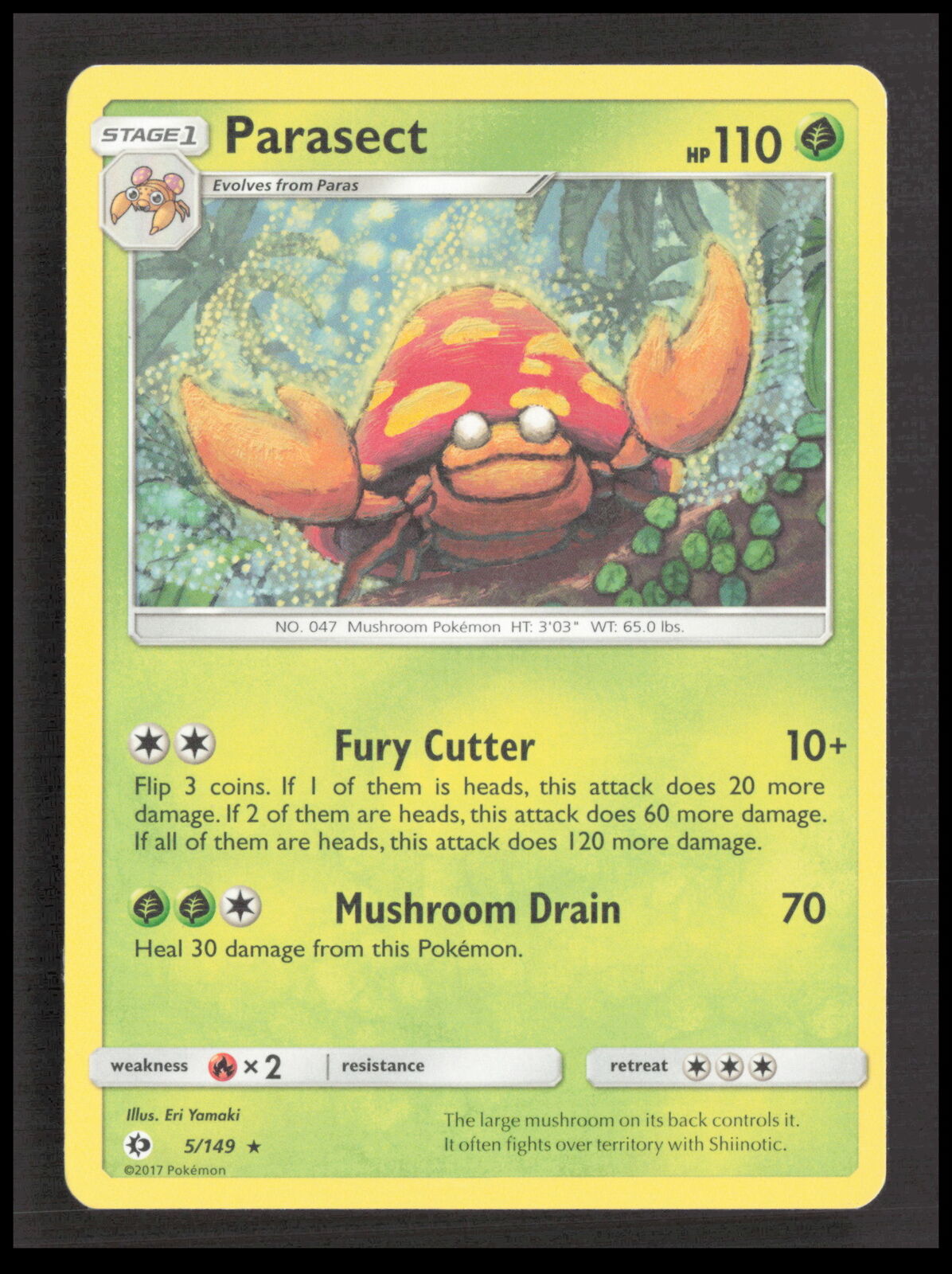 Parasect 5/149 Rare SM Base Set Pokemon tcg Card CB-1-2-B-29