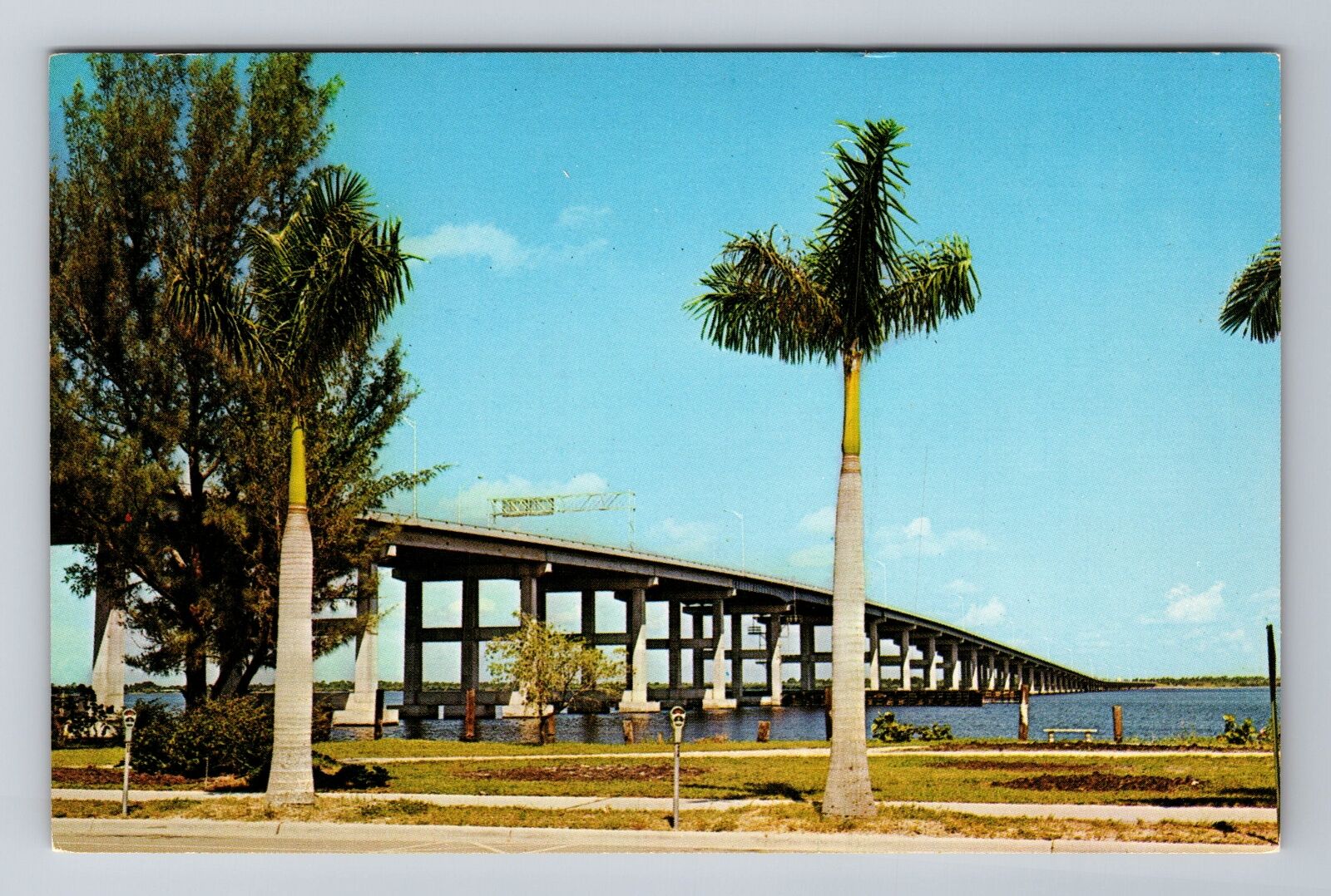 Fort Myers FL-Florida, The Bridge Of Light Caloosahatchee River Vintage Postcard