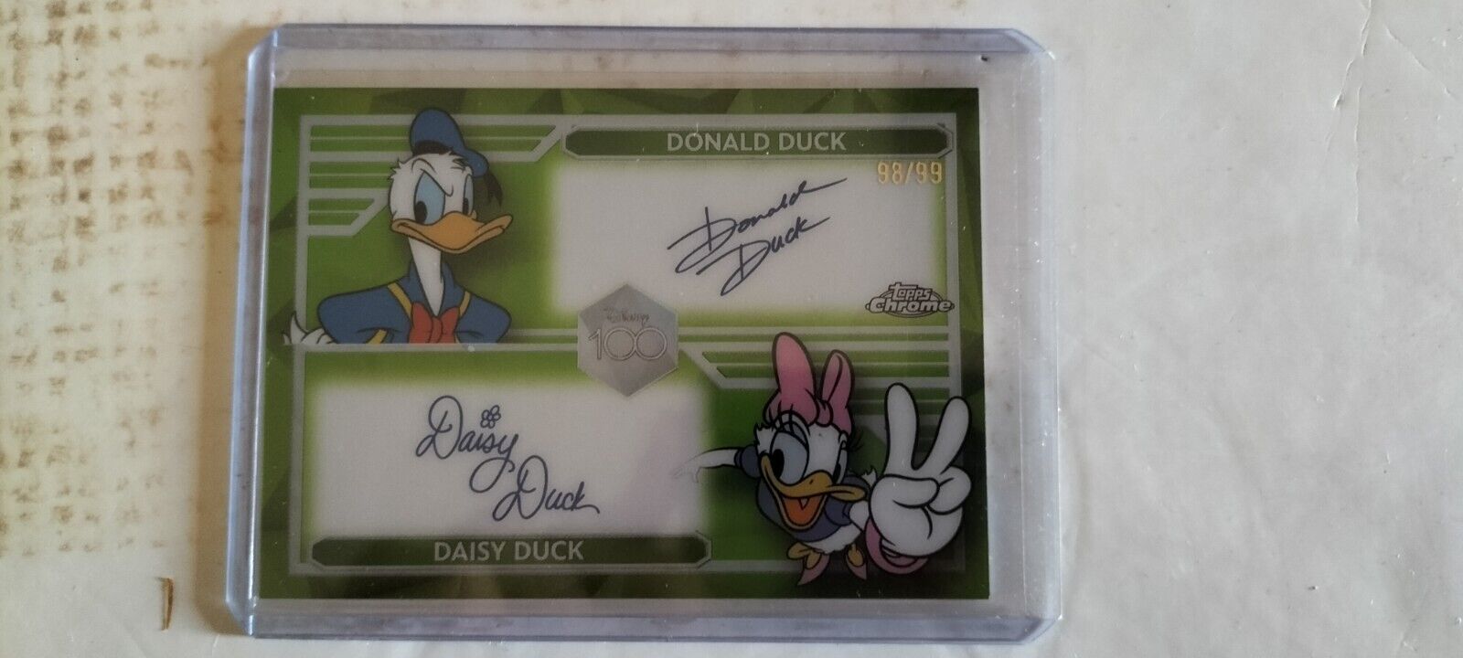 Donald Et Daisy Dual Autograph 98/99 Topps Chrome Disney 100