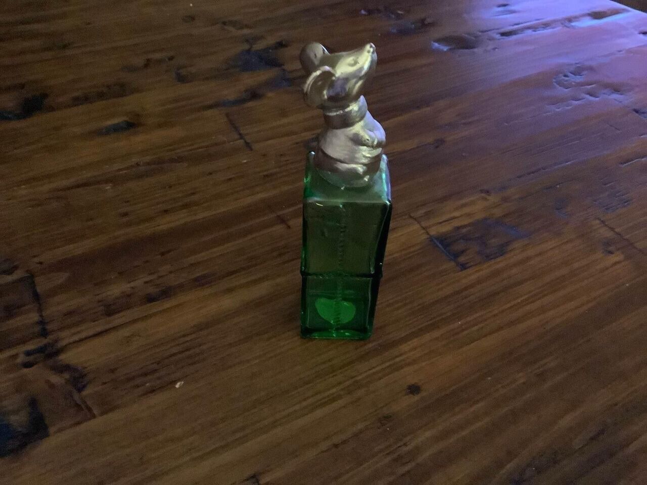 Collectible Vintage 1970\'s AVON Cologne Bottle Green Christmas Gift with Mouse