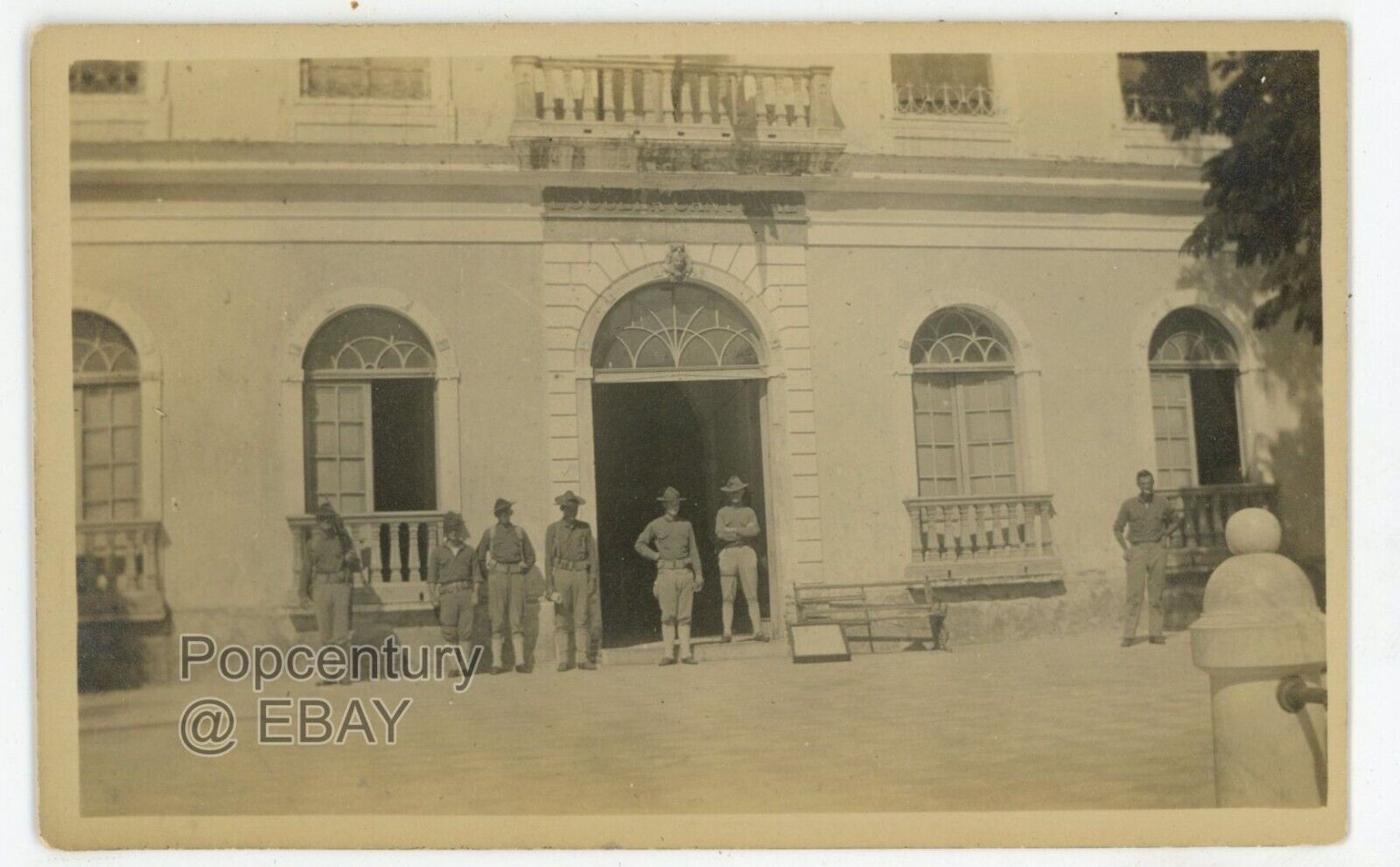 Vintage RPPC Postcard 1918 Dominican Republic USMC Billet Escuela Cantonal Photo
