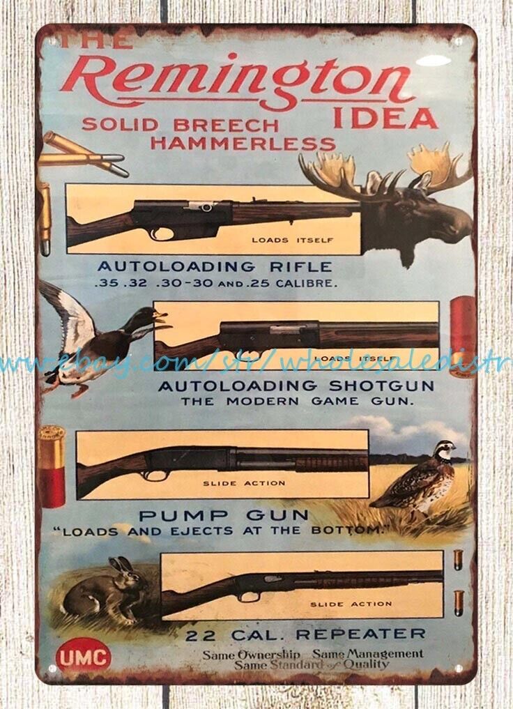 Remington Arms shotgun rigle hunting metal tin sign metal posters
