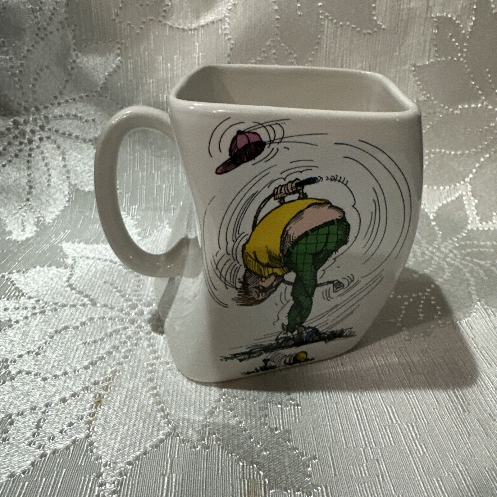 Vintage 1991 Golf Mug THE RESULTS OF OVER-SWING Golf Gifts Inc Lombard IL FUNNY