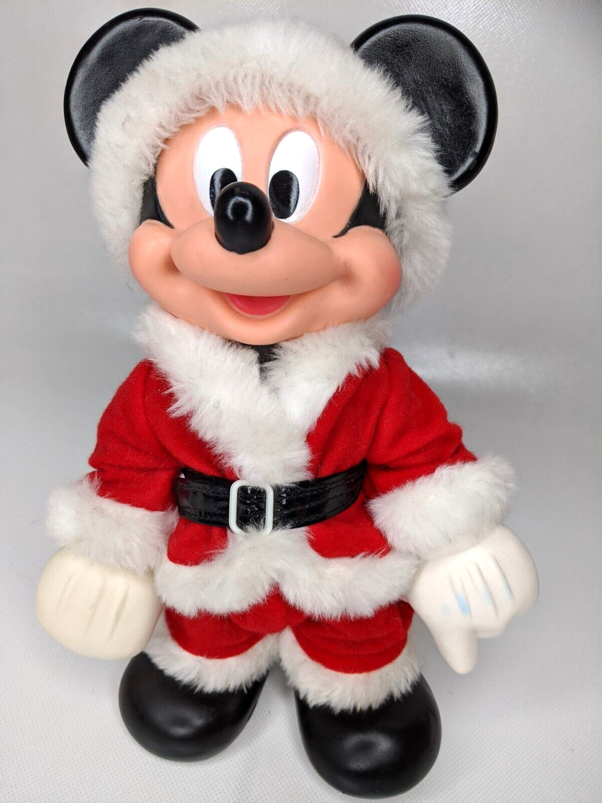 Vintage ARCO Posable Mickey Mouse Santa Claus 10 Inch No Bell Empty Hand