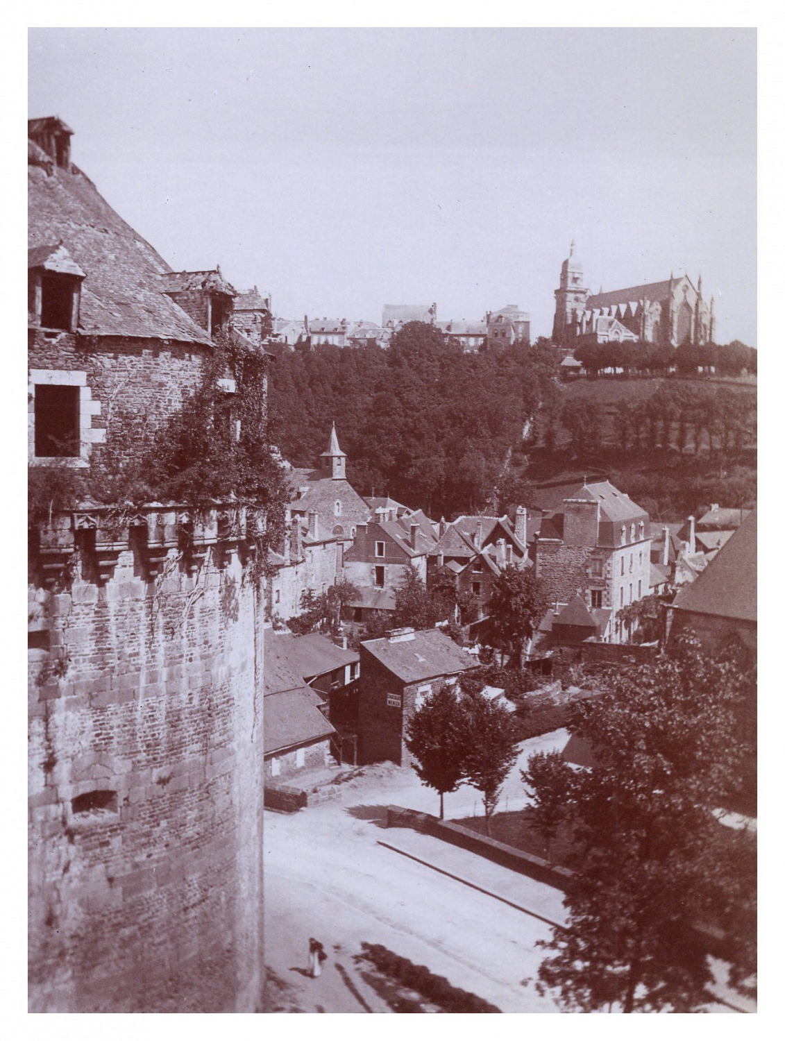 France, Fougères, Château de Fougères, vintage print, circa 1900 vintage print 