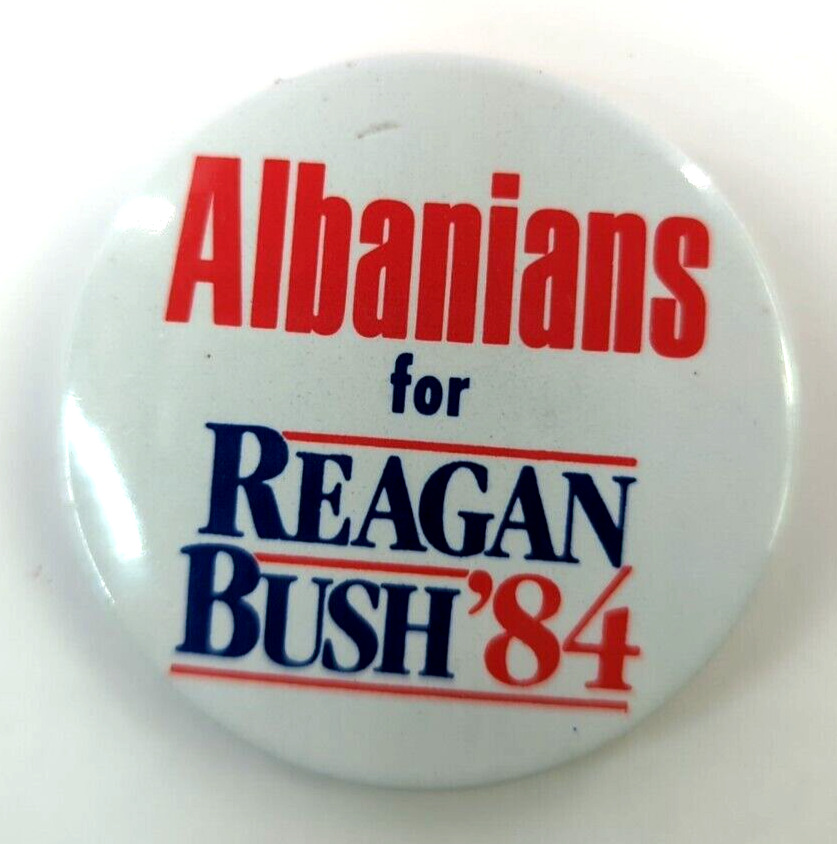 Rare Original: ALBANIANS for REAGAN BUSH ‘84 Vintage Political Pin back Button
