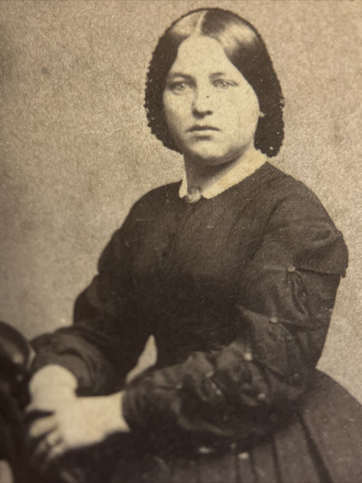 CDV Studio Photo of Young Lady Wearing Dress New York Circa 1880’s