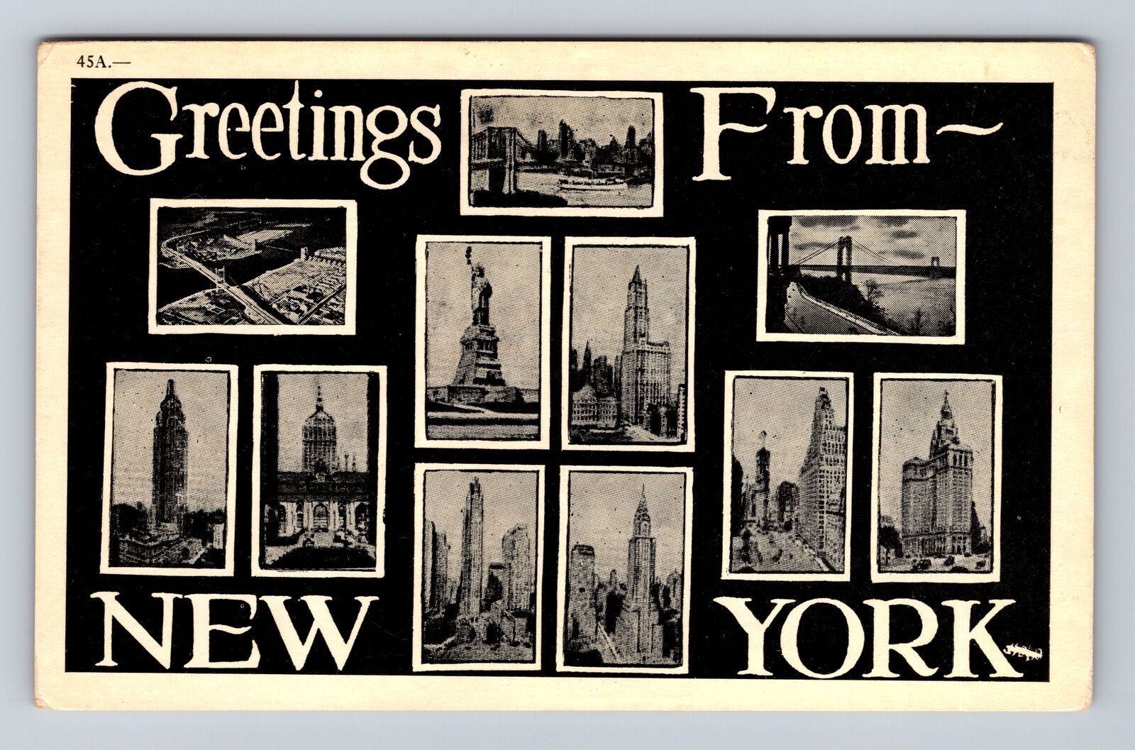 New York City NY, General Greetings, Points of Interest, Vintage c1944 Postcard