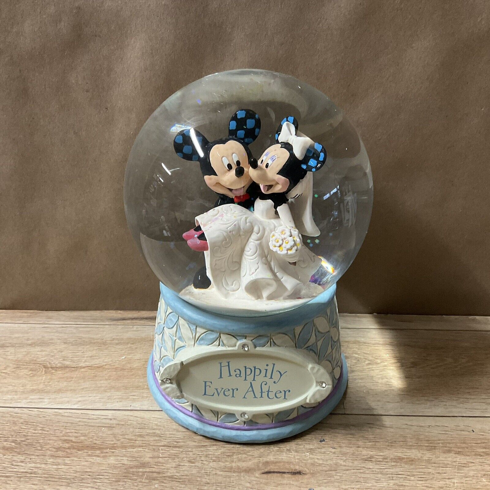 Disney Traditions Showcase Happily Ever After Mickey Minnie Snow Globe Wedding